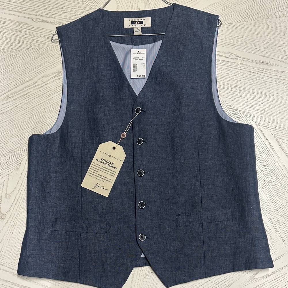 Joseph Abboud Charcoal Gray Button-Up Vest